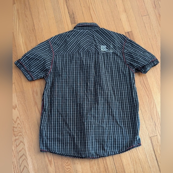 Trendy Black and White Plaid Button Down Shirt - Picture 6 of 6